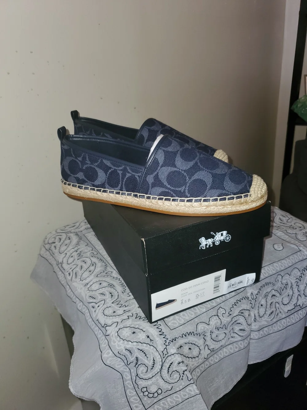 Coach Codi Sig Denim Espadrille Slip-On - Navy